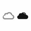 Cloud Icons Outline and Solid Royalty Free Stock Photo