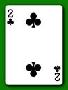 Two of Clubs playing card with clipping path to remove background and shadow 2 Deuce 3d illustration