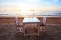 Two cocktails on the table in luxury beach restaurant Royalty Free Stock Photo