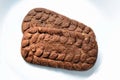 Two cocoa cereal biscuits