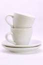 Two cofee cups isoated on white Royalty Free Stock Photo