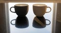 Two Coffee Cups with Reflections Royalty Free Stock Photo