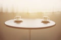 Two coffee cups on table Royalty Free Stock Photo