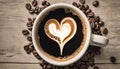 two coffee cups where the steam of the coffe forms the shape of a heart,