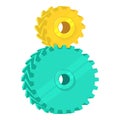 Two Cogs icon, cartoon style Royalty Free Stock Photo