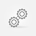 Two Cogs vector concept icon in outline style