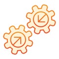 Two cogwheels flat icon. Gears orange icons in trendy flat style. Mechanism gradient style design, designed for web and Royalty Free Stock Photo