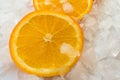Fresh Orange Slices on Ice Cubes Royalty Free Stock Photo