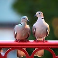 collared doves, AI generated Royalty Free Stock Photo