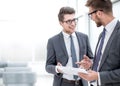 Two colleagues looking at the digital tablet screen Royalty Free Stock Photo