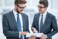 Two colleagues looking at the digital tablet screen Royalty Free Stock Photo