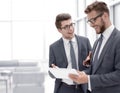 Two colleagues looking at the digital tablet screen Royalty Free Stock Photo