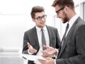 Two colleagues looking at the digital tablet screen Royalty Free Stock Photo