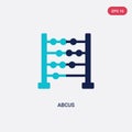 Two color abcus vector icon from education concept. isolated blue abcus vector sign symbol can be use for web, mobile and logo.