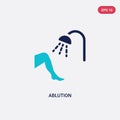 Two color ablution vector icon from hygiene concept. isolated blue ablution vector sign symbol can be use for web, mobile and logo