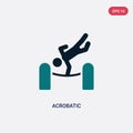 Two color acrobatic vector icon from magic concept. isolated blue acrobatic vector sign symbol can be use for web, mobile and logo
