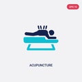 Two color acupuncture vector icon from beauty concept. isolated blue acupuncture vector sign symbol can be use for web, mobile and