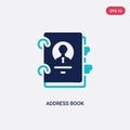 Two color address book vector icon from business concept. isolated blue address book vector sign symbol can be use for web, mobile Royalty Free Stock Photo