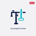 Two color adjustment system vector icon from construction concept. isolated blue adjustment system vector sign symbol can be use