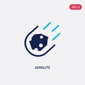 Two color aerolite vector icon from astronomy concept. isolated blue aerolite vector sign symbol can be use for web, mobile and Royalty Free Stock Photo