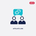 Two color affiliate link vector icon from general-1 concept. isolated blue affiliate link vector sign symbol can be use for web, Royalty Free Stock Photo