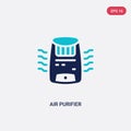 Two color air purifier vector icon from electronic devices concept. isolated blue air purifier vector sign symbol can be use for