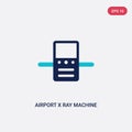 Two color airport x ray machine vector icon from airport terminal concept. isolated blue airport x ray machine vector sign symbol Royalty Free Stock Photo