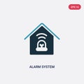 Two color alarm system vector icon from smart home concept. isolated blue alarm system vector sign symbol can be use for web, Royalty Free Stock Photo