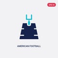 Two color american football field vector icon from american football concept. isolated blue american football field vector sign