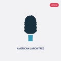 Two color american larch tree vector icon from nature concept. isolated blue american larch tree vector sign symbol can be use for