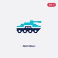 Two color amphibian vector icon from army concept. isolated blue amphibian vector sign symbol can be use for web, mobile and logo