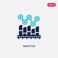 Two color analytics vector icon from digital economy concept. isolated blue analytics vector sign symbol can be use for web,