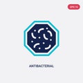 Two color antibacterial vector icon from hygiene concept. isolated blue antibacterial vector sign symbol can be use for web,
