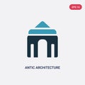 Two color antic architecture vector icon from museum concept. isolated blue antic architecture vector sign symbol can be use for Royalty Free Stock Photo