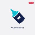 Two color aplicator bottle vector icon from beauty concept. isolated blue aplicator bottle vector sign symbol can be use for web,