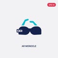 Two color ar monocle vector icon from artificial intellegence concept. isolated blue ar monocle vector sign symbol can be use for