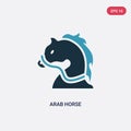 Two color arab horse vector icon from other concept. isolated blue arab horse vector sign symbol can be use for web, mobile and Royalty Free Stock Photo