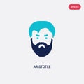 Two color aristotle vector icon from greece concept. isolated blue aristotle vector sign symbol can be use for web, mobile and Royalty Free Stock Photo