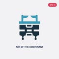 Two color ark of the convenant vector icon from religion concept. isolated blue ark of the convenant vector sign symbol can be use Royalty Free Stock Photo