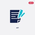 Two color art vector icon from job resume concept. isolated blue art vector sign symbol can be use for web, mobile and logo. eps