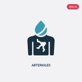 Two color arterioles vector icon from sauna concept. isolated blue arterioles vector sign symbol can be use for web, mobile and Royalty Free Stock Photo