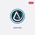 Two color asceticism vector icon from religion concept. isolated blue asceticism vector sign symbol can be use for web, mobile and Royalty Free Stock Photo