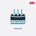 Two color asian bath vector icon from sauna concept. isolated blue asian bath vector sign symbol can be use for web, mobile and