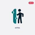 Two color astral vector icon from magic concept. isolated blue astral vector sign symbol can be use for web, mobile and logo. eps