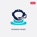 Two color astranaut helmet vector icon from astronomy concept. isolated blue astranaut helmet vector sign symbol can be use for