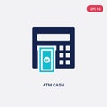 Two color atm cash vector icon from general-1 concept. isolated blue atm cash vector sign symbol can be use for web, mobile and Royalty Free Stock Photo