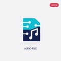 Two color audio file vector icon from future technology concept. isolated blue audio file vector sign symbol can be use for web,