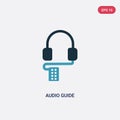 Two color audio guide vector icon from museum concept. isolated blue audio guide vector sign symbol can be use for web, mobile and