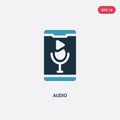 Two color audio vector icon from mobile app concept. isolated blue audio vector sign symbol can be use for web, mobile and logo.