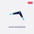 Two color australian boomerang vector icon from culture concept. isolated blue australian boomerang vector sign symbol can be use Royalty Free Stock Photo